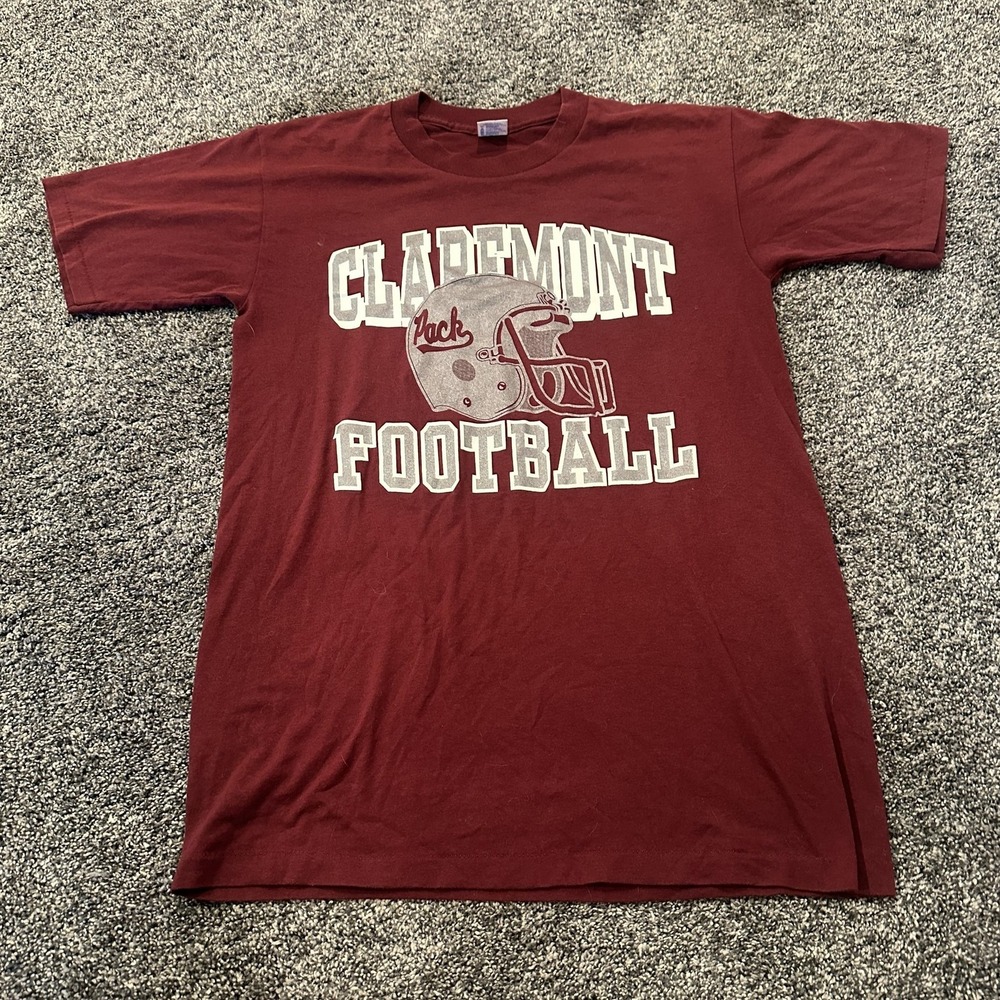 Vintage‎ Claremont Football Shirt Mens Large Red Duke 50/50 Made USA 80s Graphic